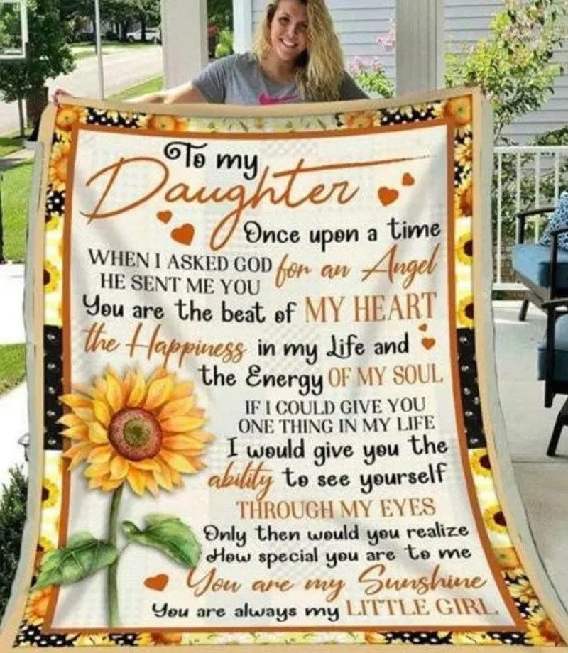 To My Daughter My Little Girl Sherpa Fleece Blanket