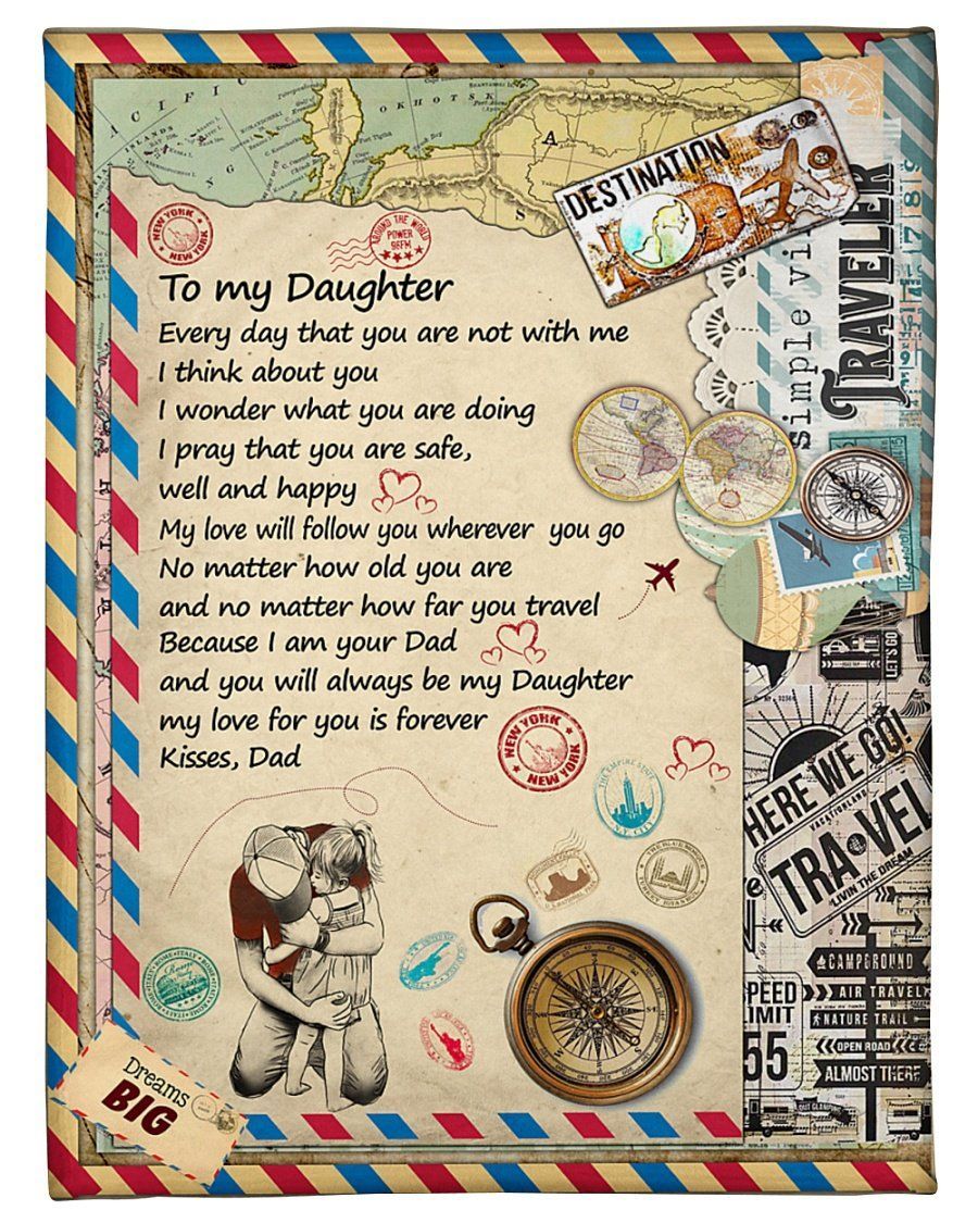 To My Daughter My Love For You Is Forever Fleece Blanket Fleece Blanket