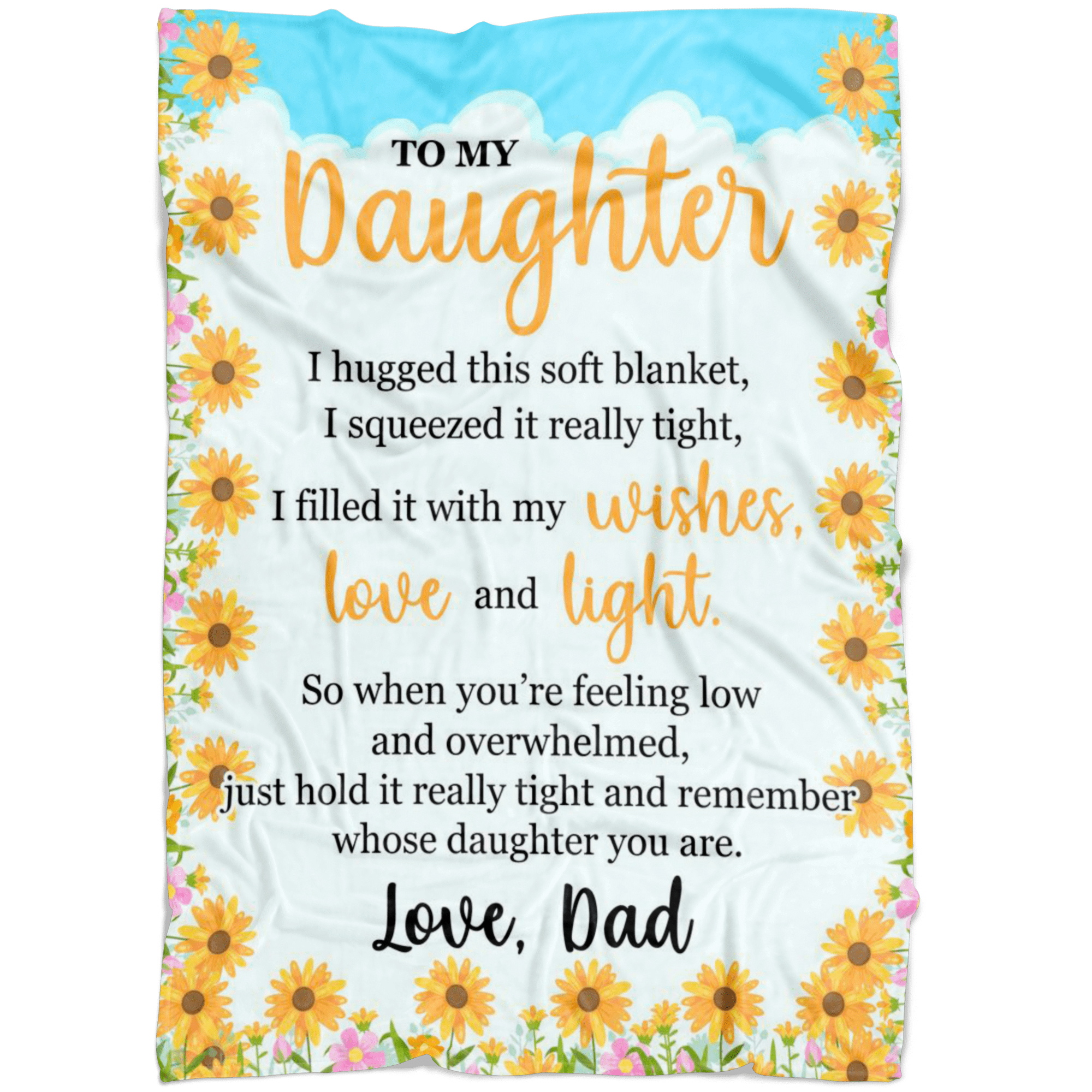 To My Daughter My Wishes Love And Light Soft Fleece Blanket
