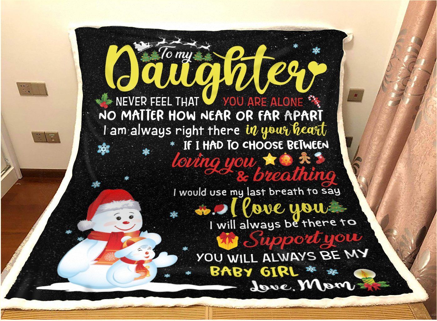 To My Daughter Never Feel That You Are Alone Sherpa Fleece Blanket