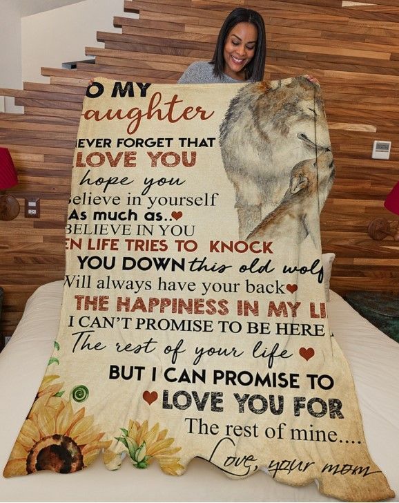 To My Daughter Never Forget That I Love You Sherpa Fleece Blanket