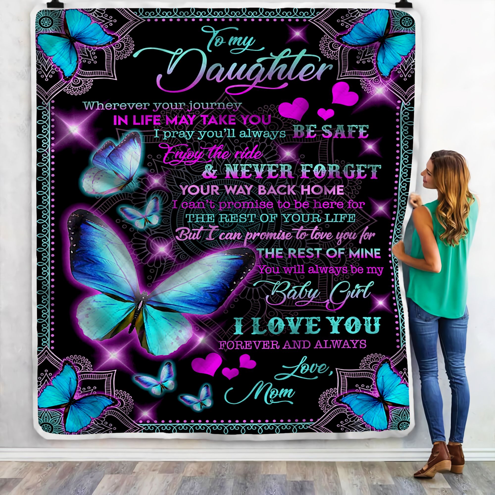 To My Daughter Fleece Blanket