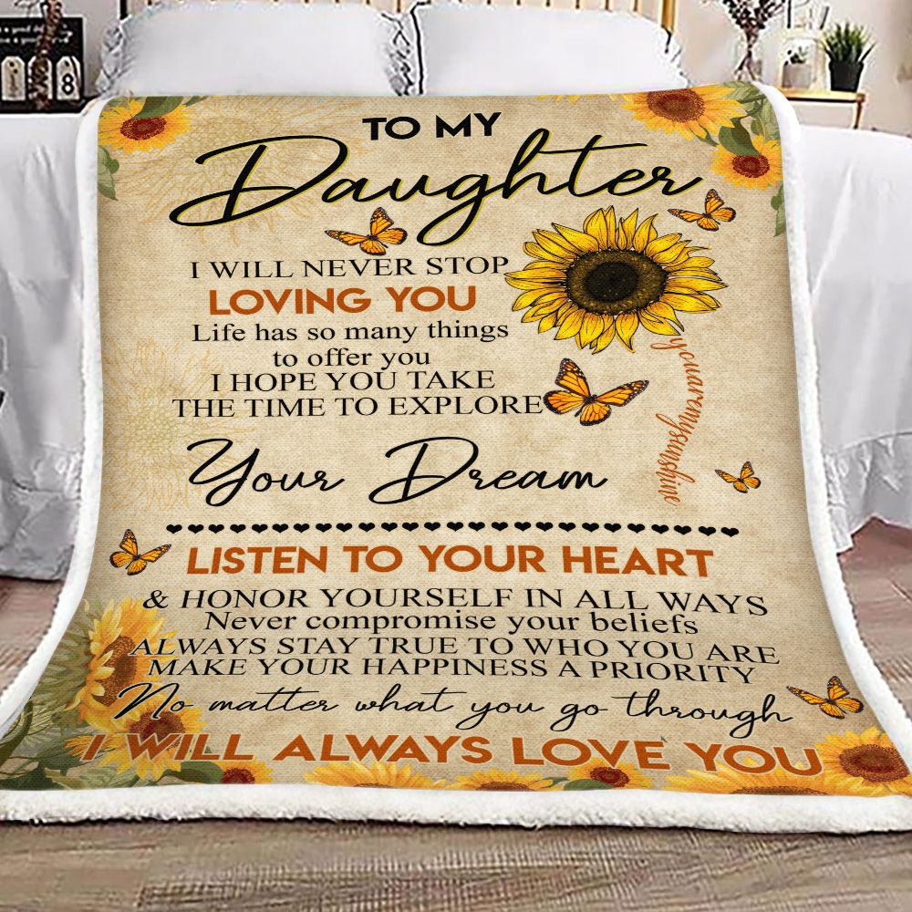 To My Daughter Fleece Blanket