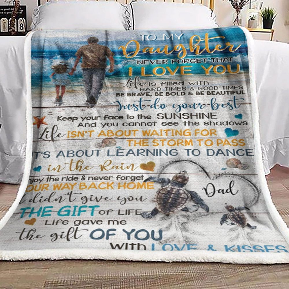 To My Daughter Sherpa Fleece Blanket