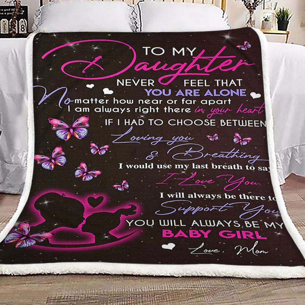 To My Daughter Sherpa Fleece Blanket