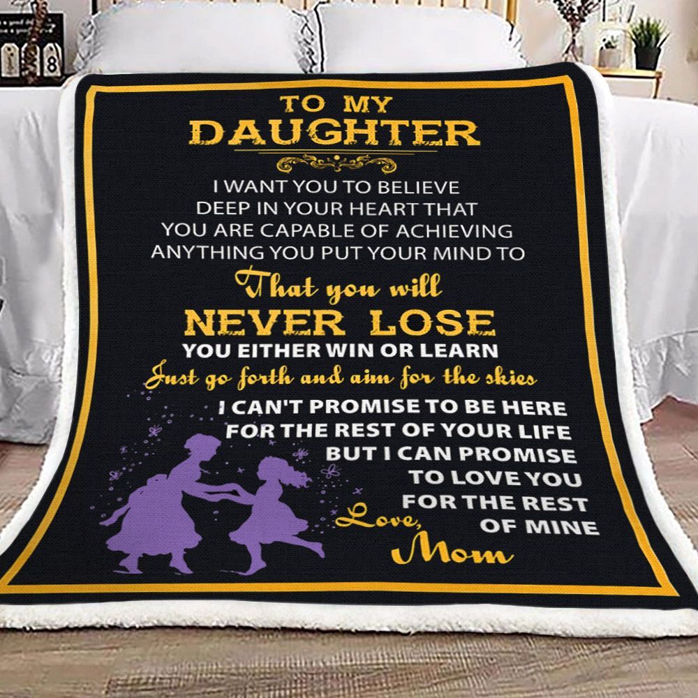 To My Daughter Sherpa Fleece Blanket
