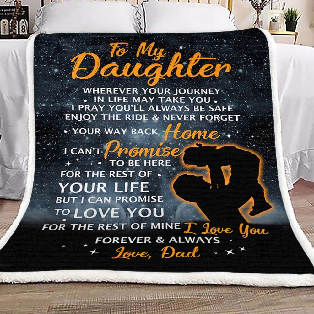 To My Daughter Sherpa Fleece Blanket