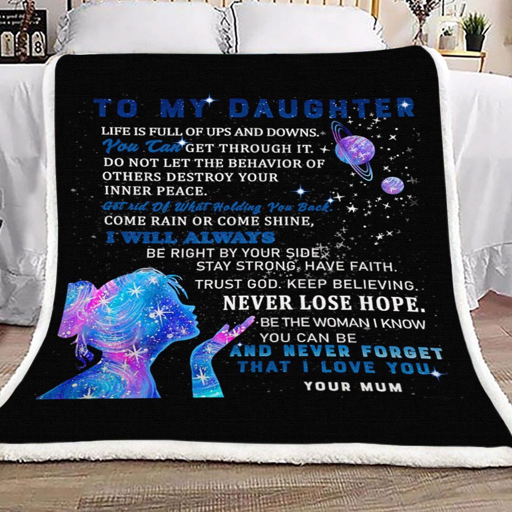To My Daughter Sherpa Fleece Blanket