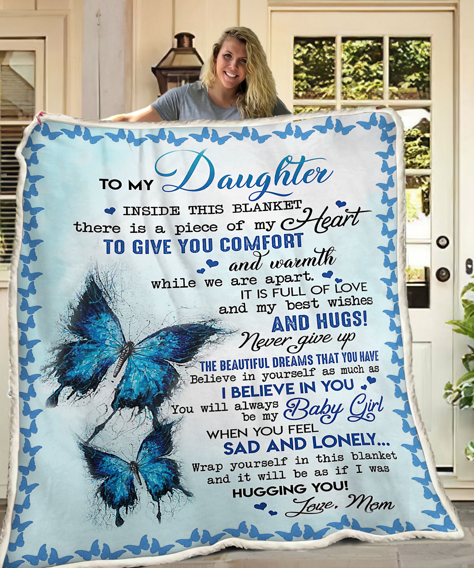To My Daughter Fleece Blanket