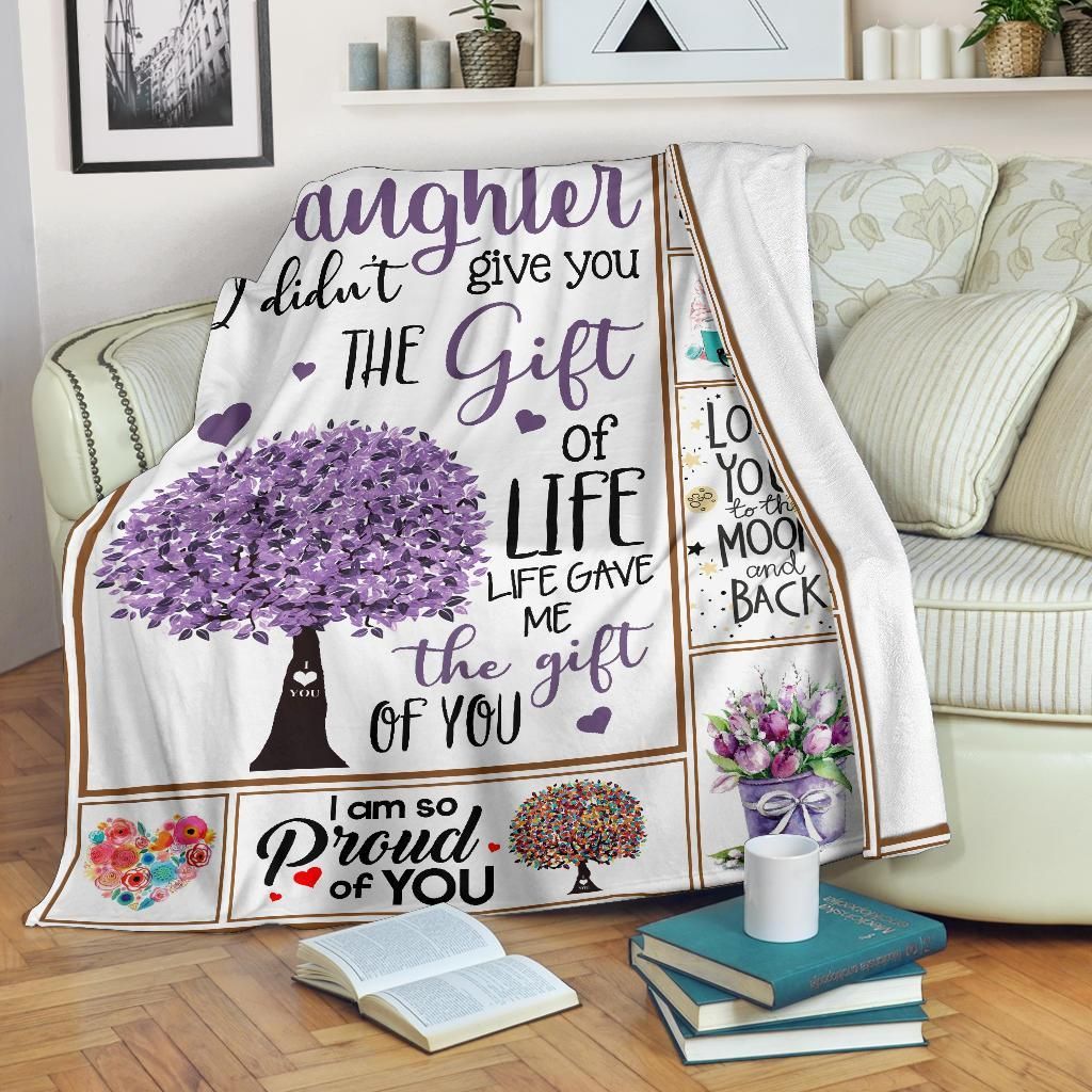 To My Daughter Purple Tree Sherpa Fleece Blanket