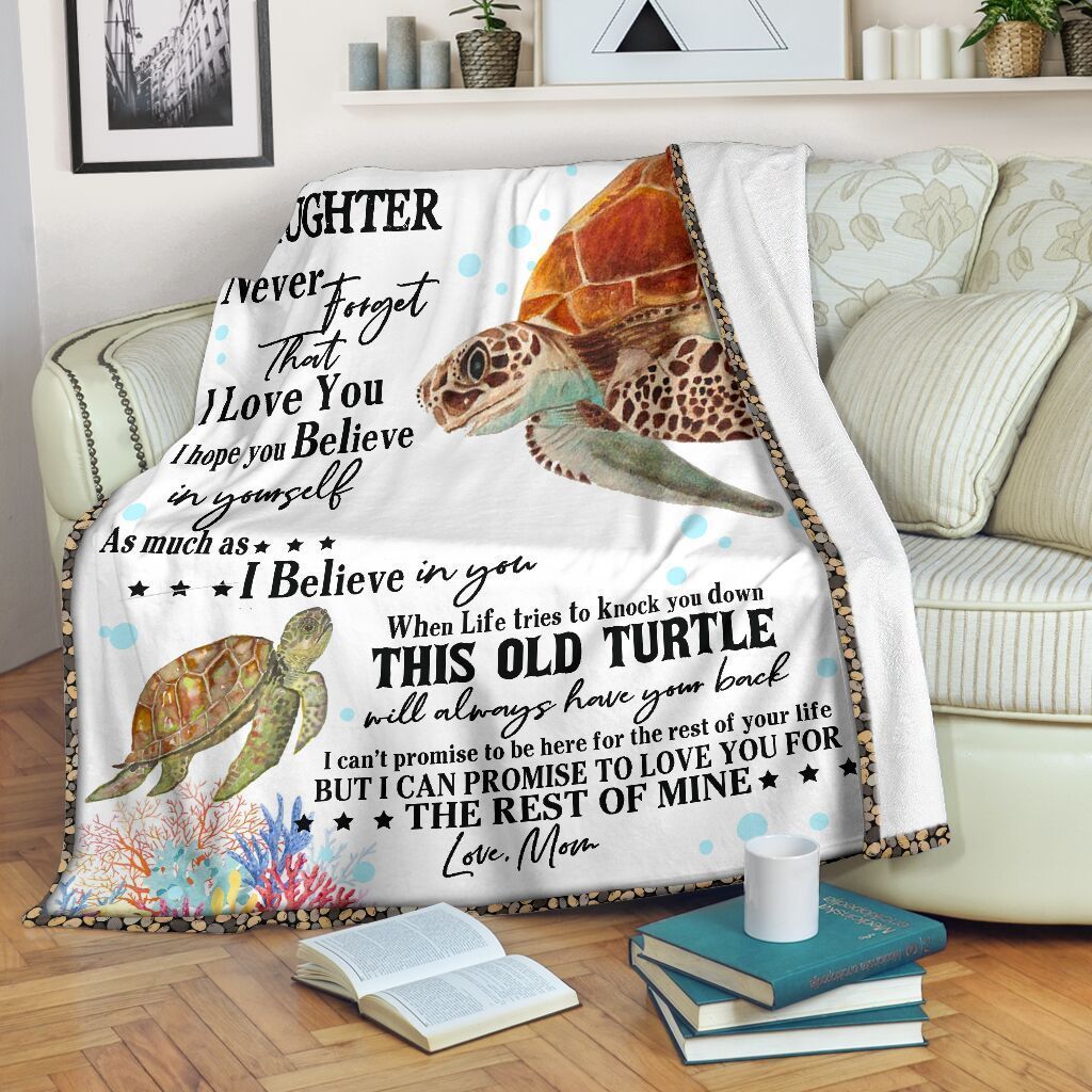 To My Daughter Sea Turtle Sherpa Fleece Blanket