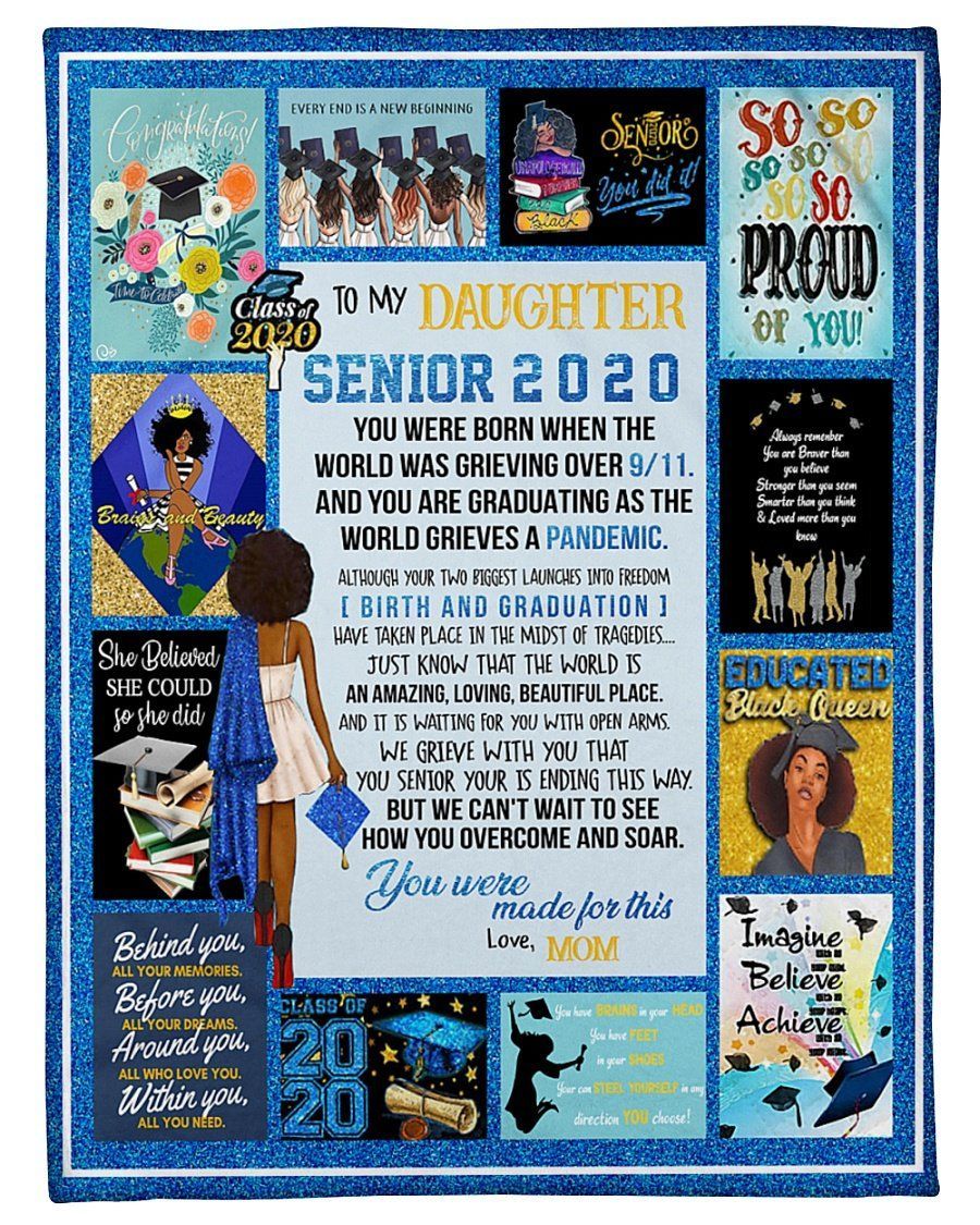 To My Daughter Senior So Proud Of You Fleece Blanket Fleece Blanket