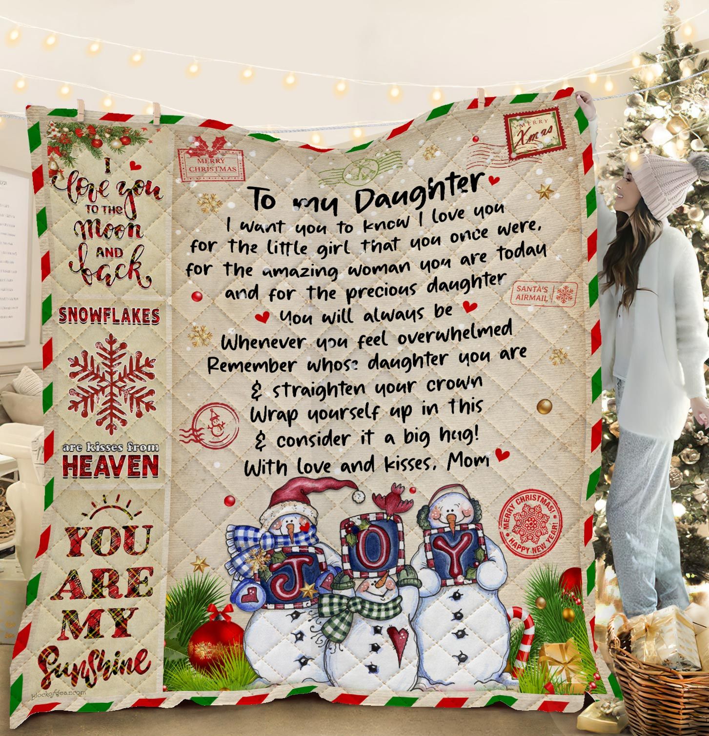 To My Daughter Snowman DPC111109 Quilt Blanket