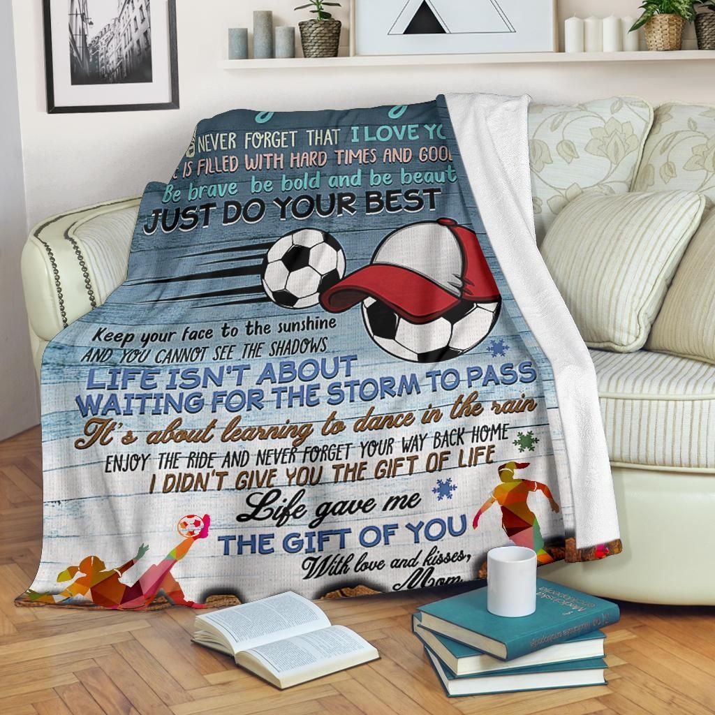 To My Daughter Soccer Sherpa Fleece Blanket