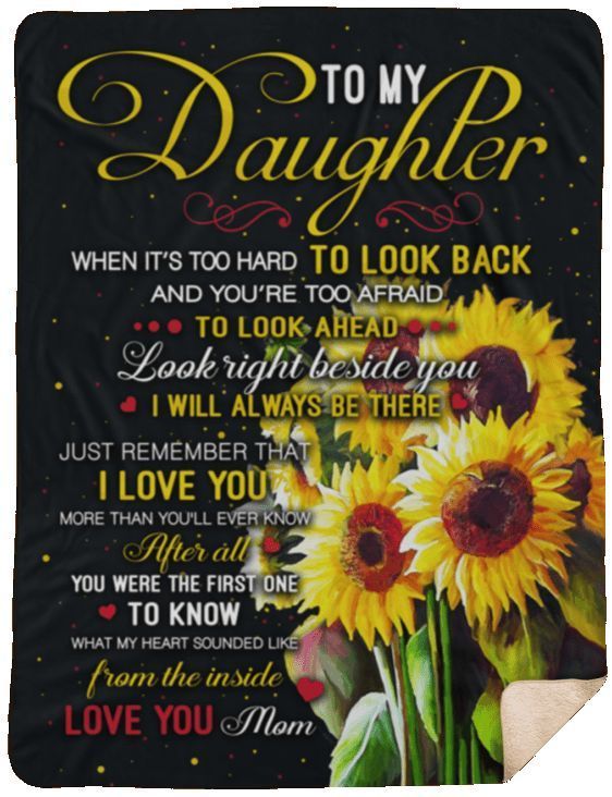 To My Daughter Sunflower Sherpa Fleece Blanket