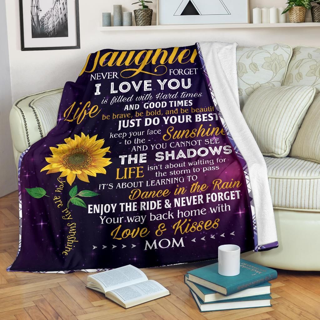 To My Daughter Sunflower Sherpa Fleece Blanket