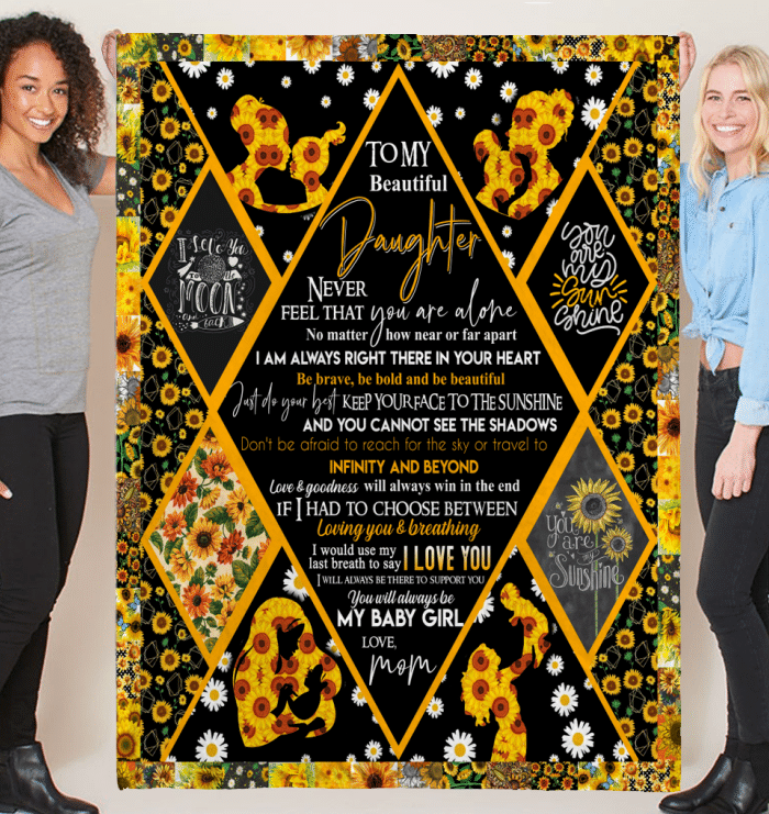 To My Daughter Sunflower Fleece Blanket