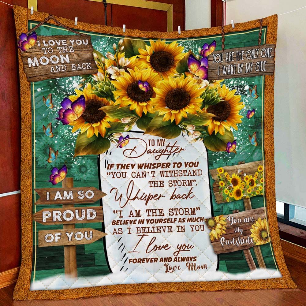 To My Daughter Sunflower DAC161102 Quilt Blanket