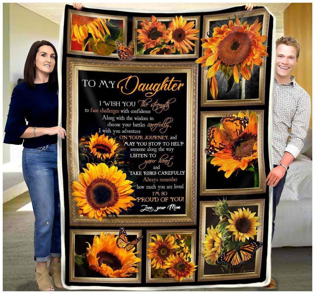 To My Daughter – Sunflower Fleece Blanket