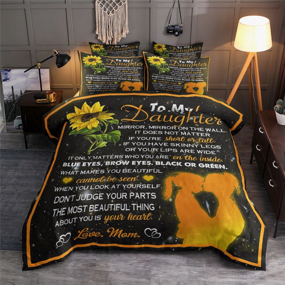 To My Daughter Sunflower Bedding Set