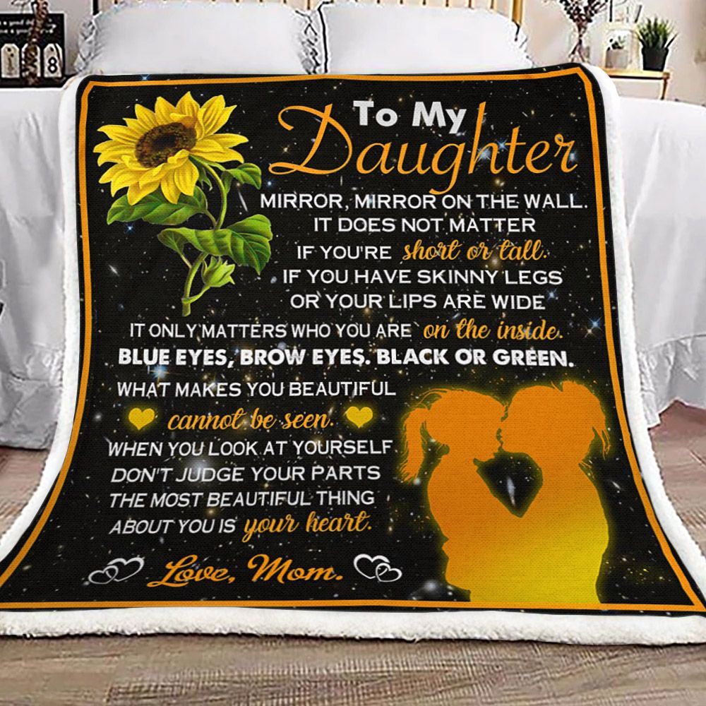 To My Daughter Sunflower Sherpa Fleece Blanket