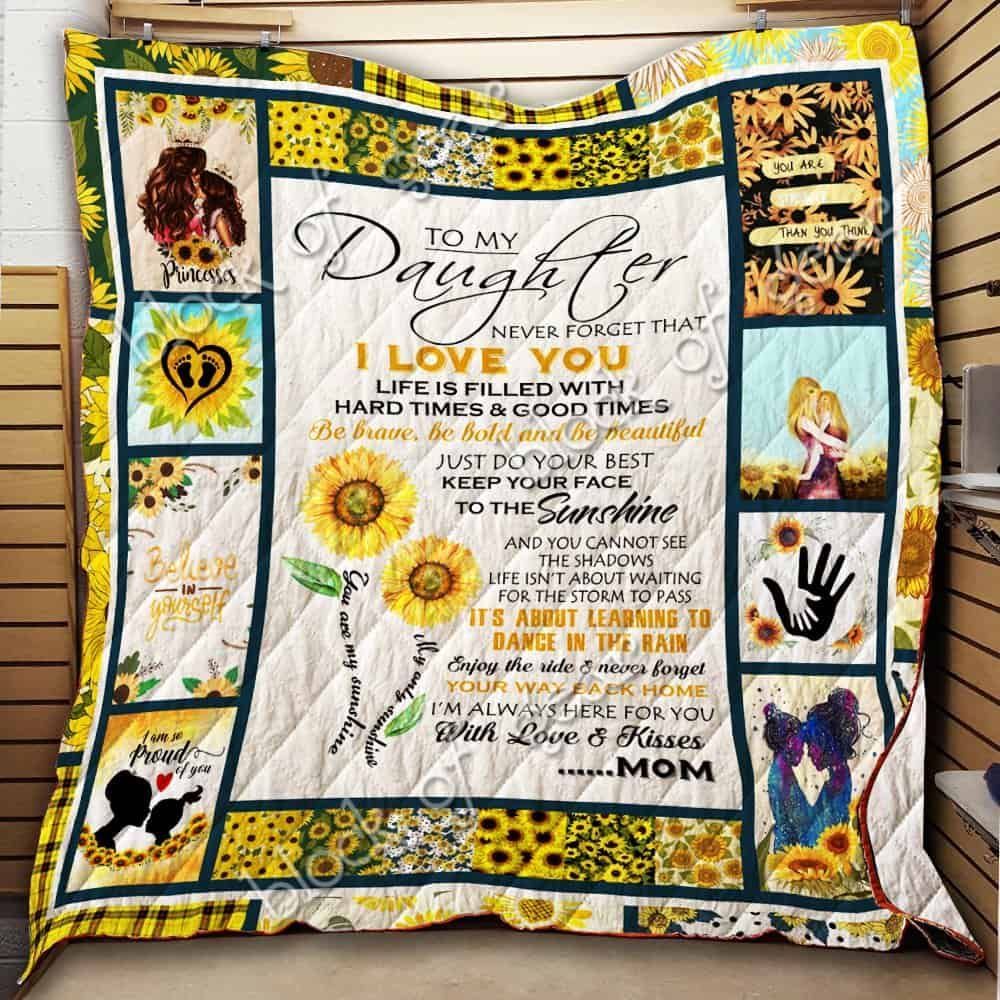 To My Daughter Sunflower Quilt Blanket ABC24105385
