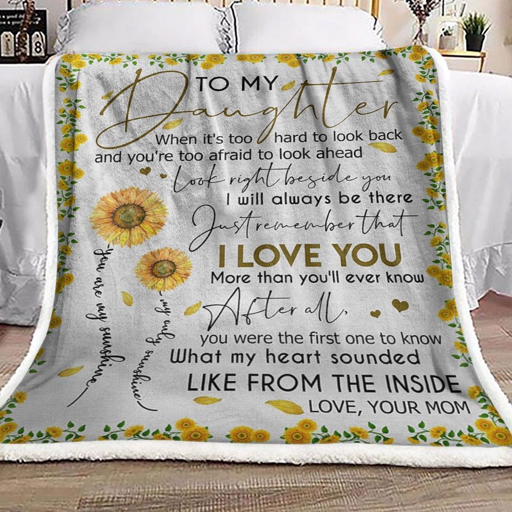 To My Daughter Sunflower0 Sherpa Fleece Blanket