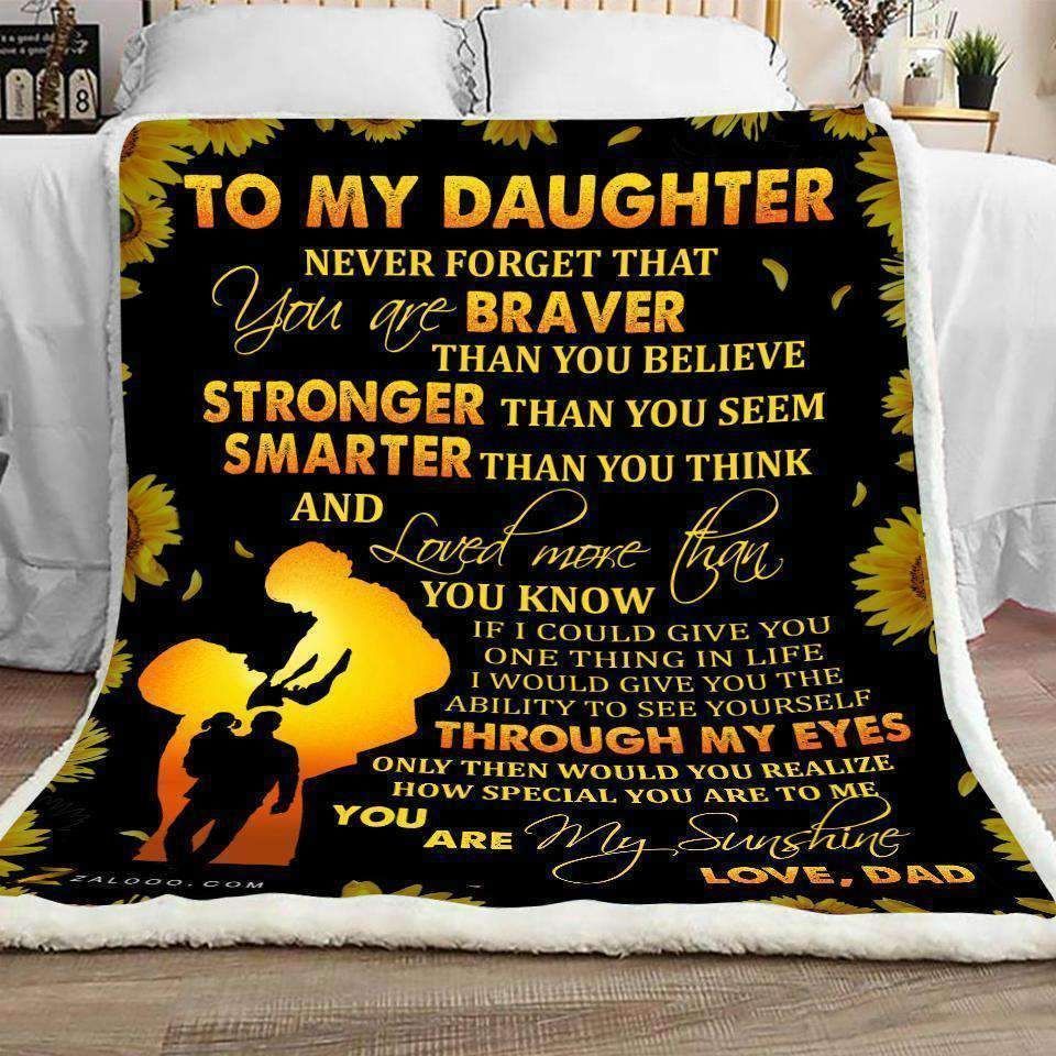 To My Daughter Through My Eyes Sherpa Fleece Blanket