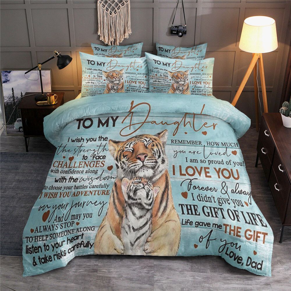 To My Daughter Tiger Bedding Set