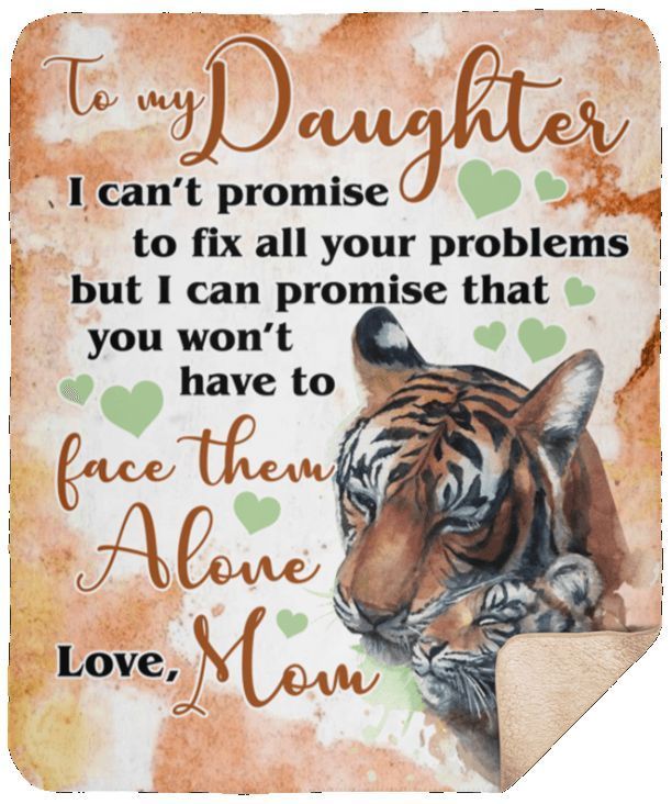 To My Daughter Tiger Sherpa Fleece Blanket