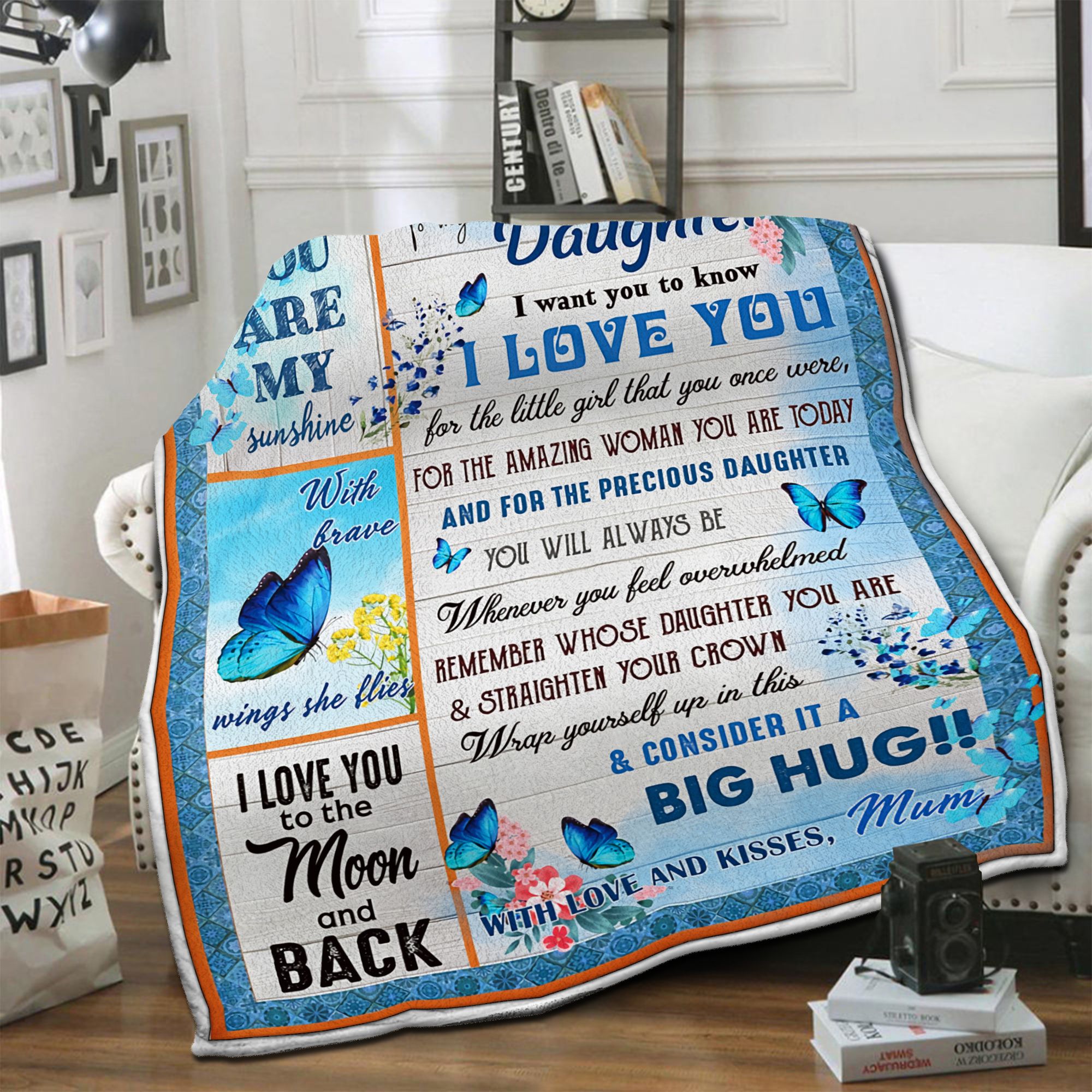 To My Daughter Fleece Blanket