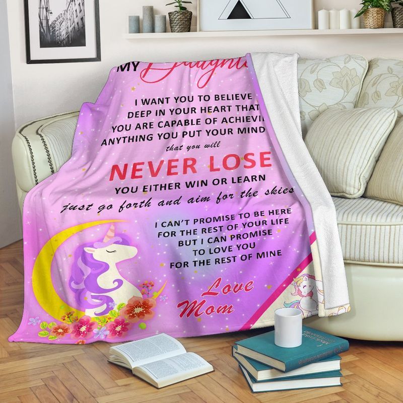To My Daughter Unicorn Sherpa Fleece Blanket