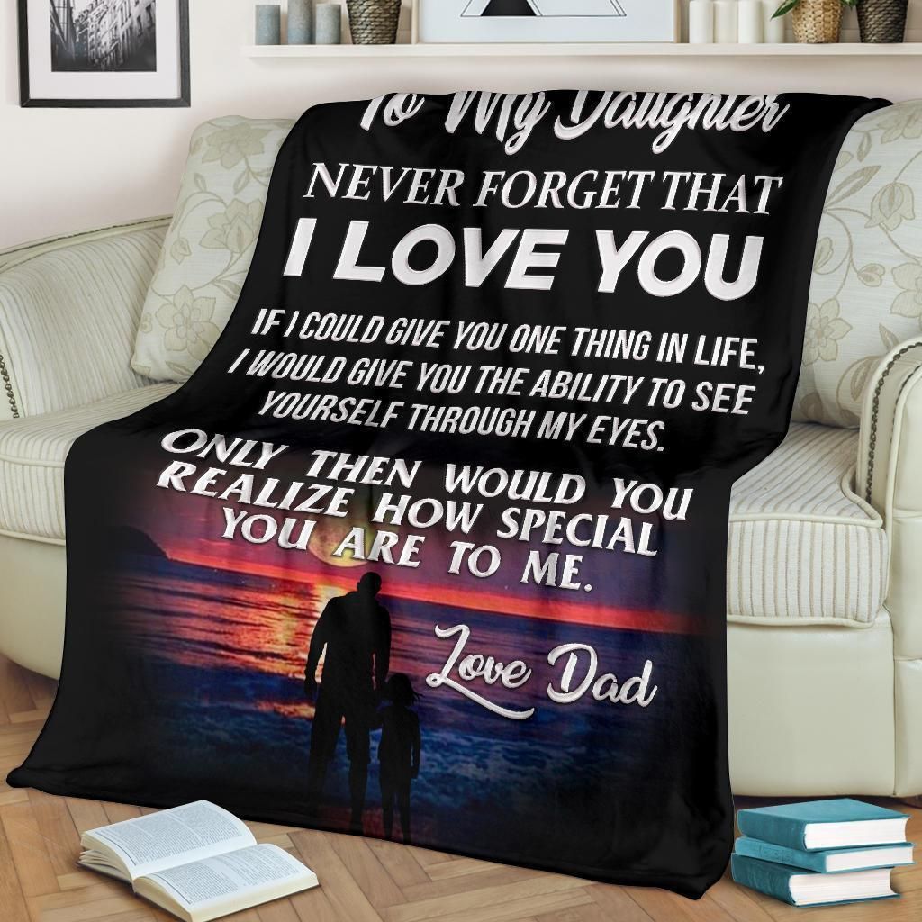 To My Daughter Vesper Printed Fleece Blanket Gift From Dad