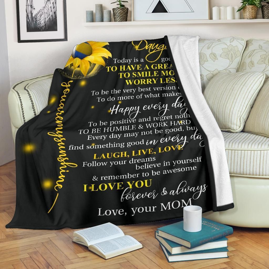To My Daughter Volleyball Sherpa Fleece Blanket
