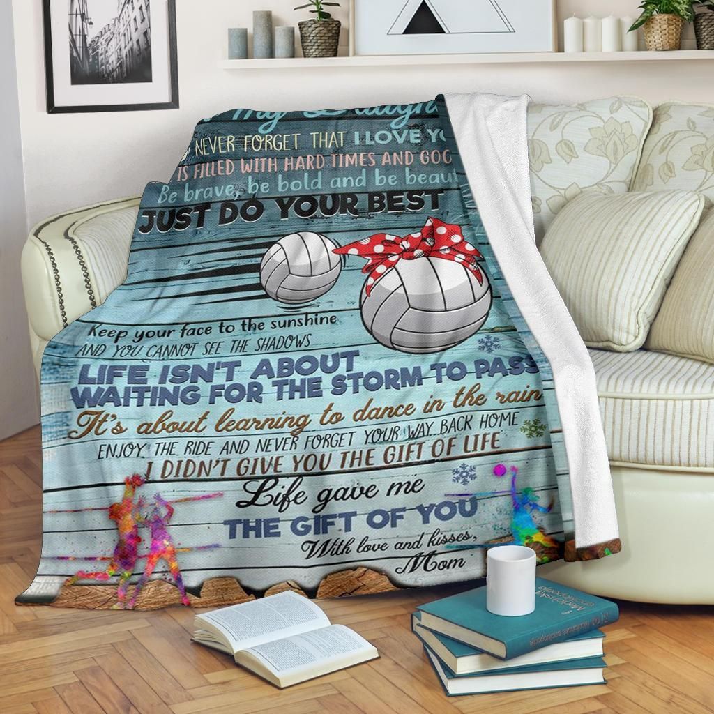 To My Daughter Volleyball Sherpa Fleece Blanket