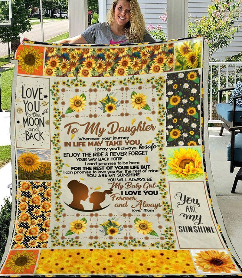 To My Daughter You Are My Sunshine Sherpa Fleece Blanket