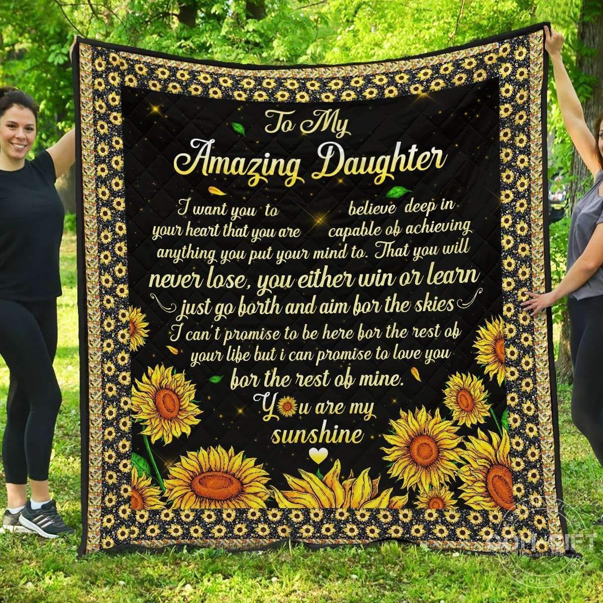 To My Daughter You Are My Sunshine GS-CL-LD1905 Quilt Blanket