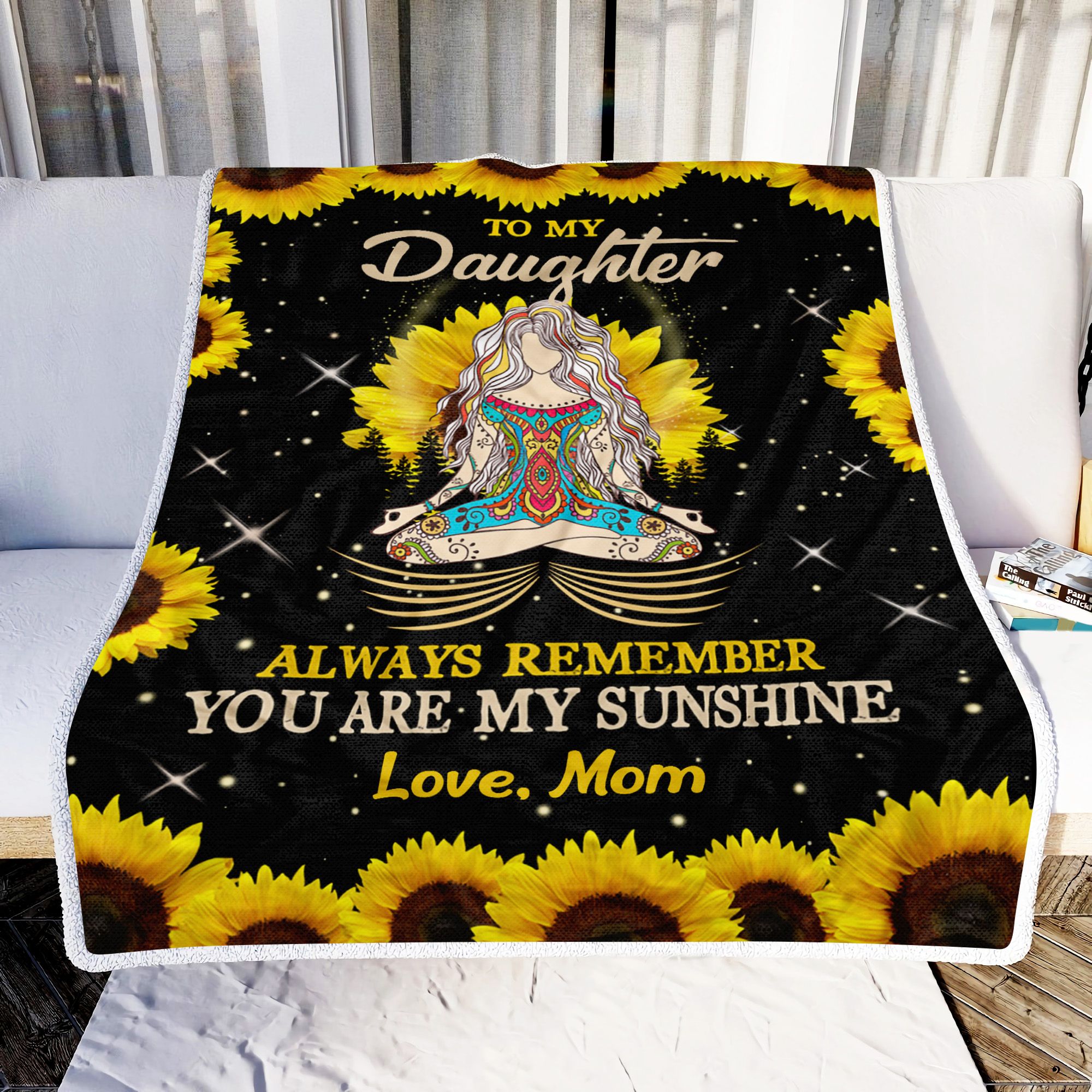 To My Daughter You Are My Sunshine Love Mom Fleece Blanket