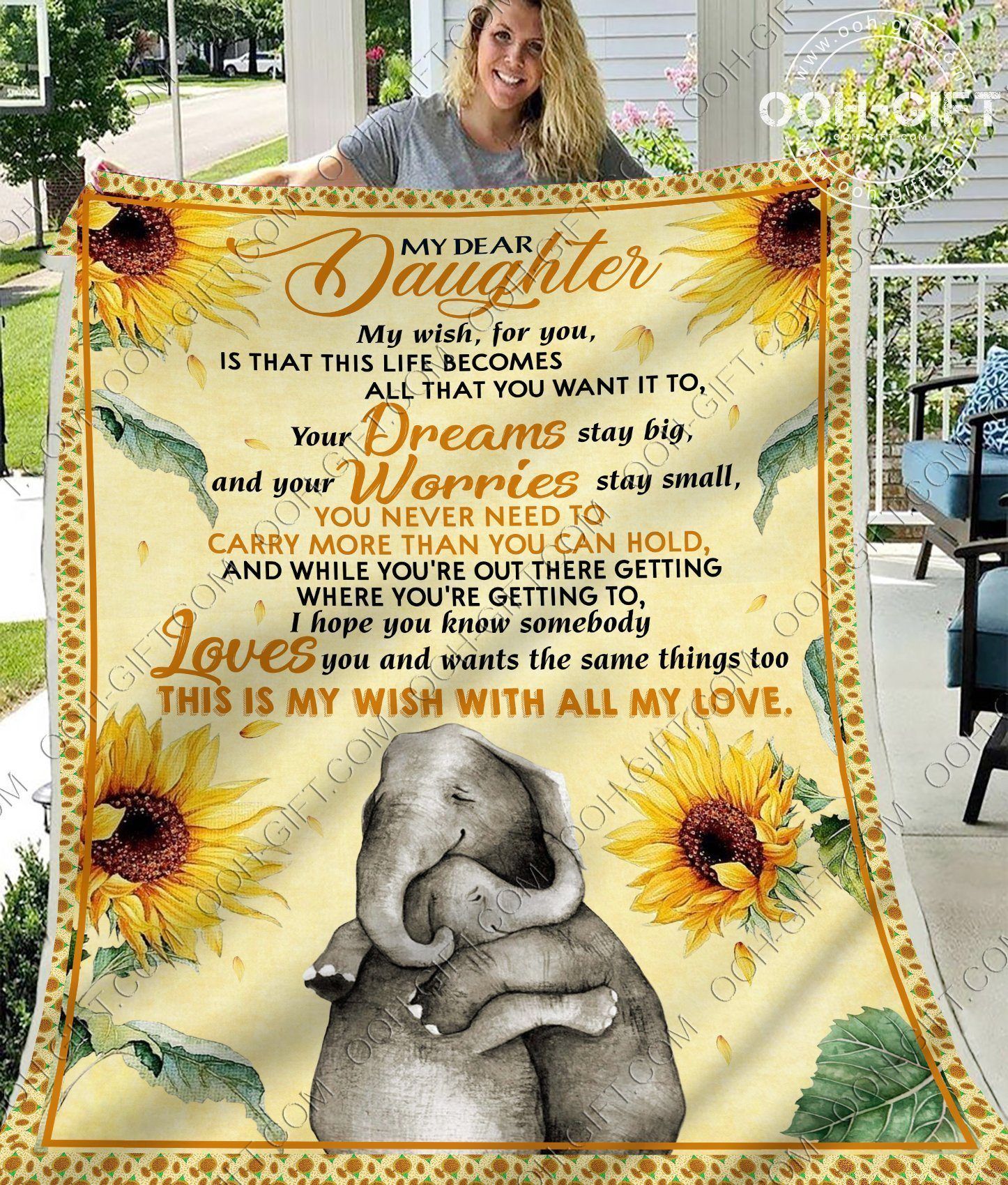 To My Dear Daughter Beautiful Throw Sherpa Fleece Blanket