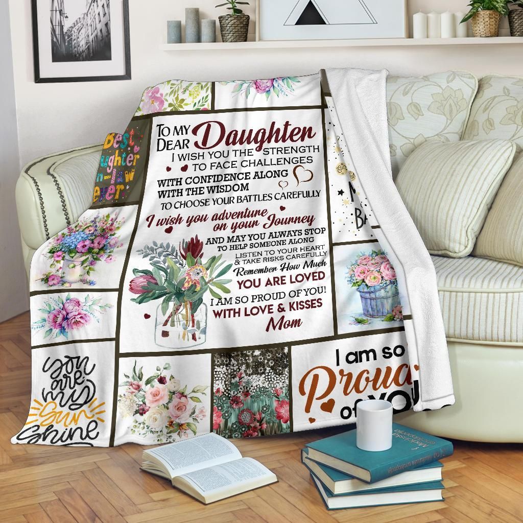 To My Dear Daughter Sherpa Fleece Blanket