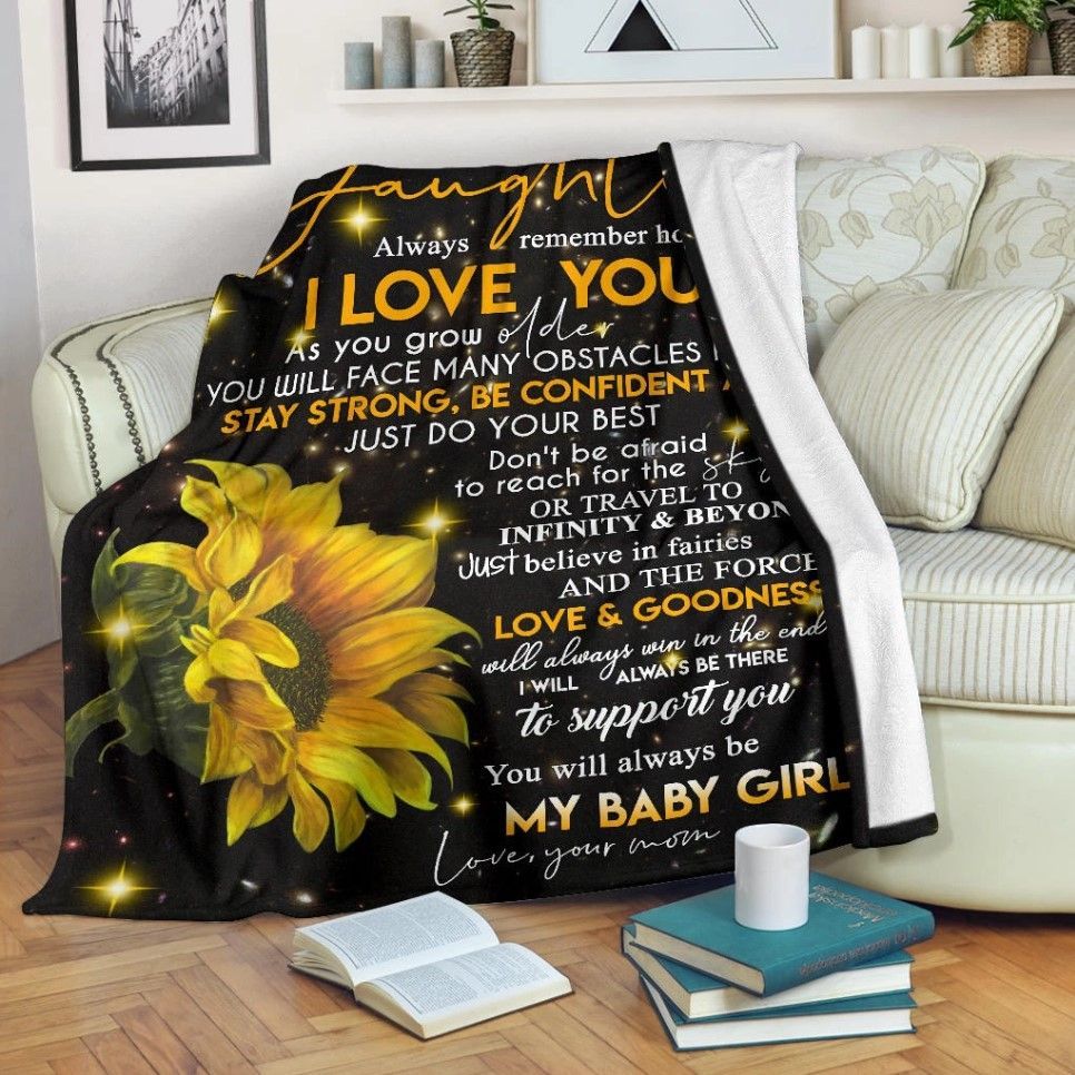 To My Dear Daughter Sherpa Fleece Blanket