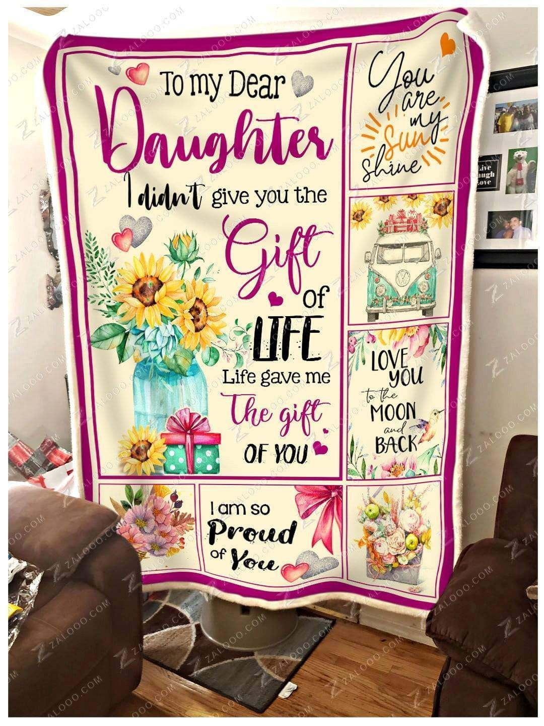 To My Dear Daughter Sherpa Fleece Blanket