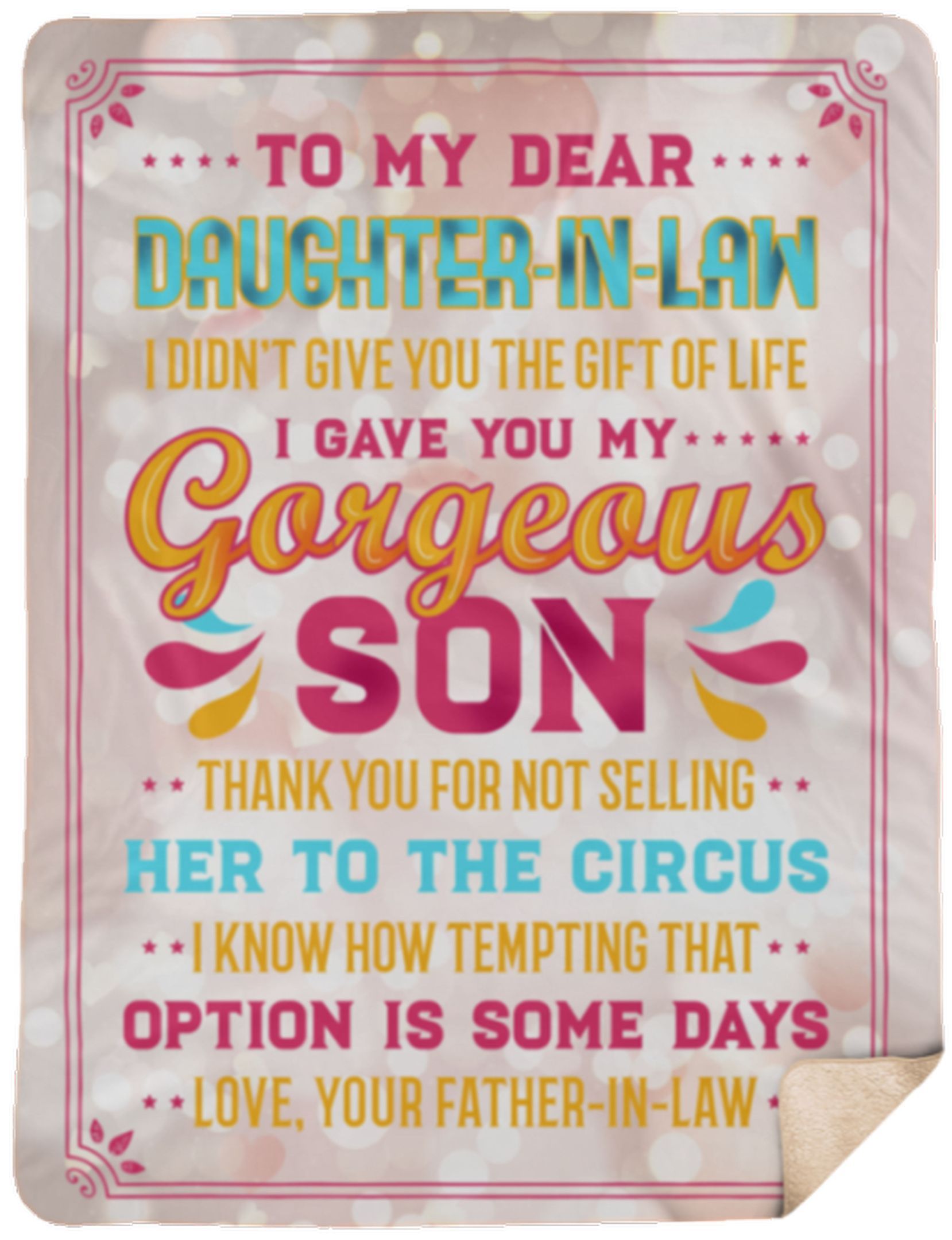 To My Dear Daughter In Law Sherpa Fleece Blanket