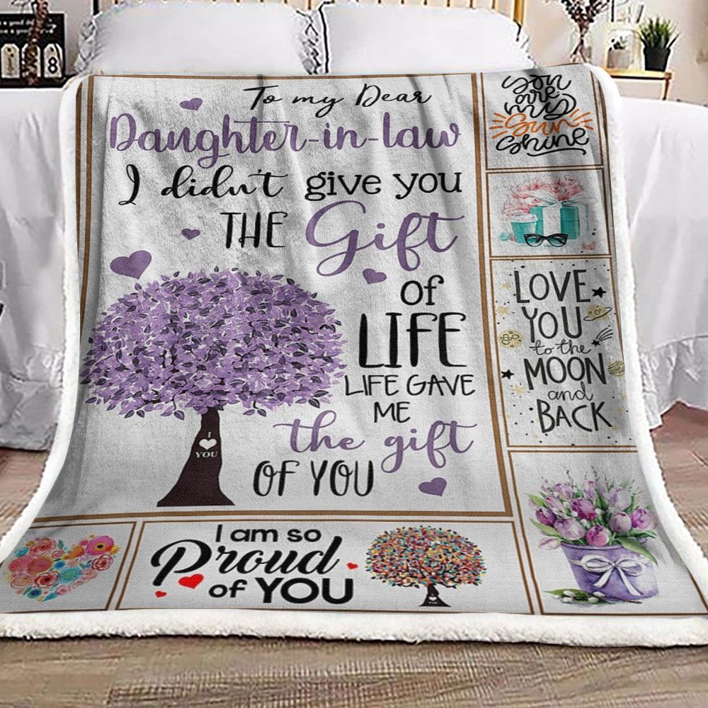 To My Dear Daughter In Law Sherpa Fleece Blanket