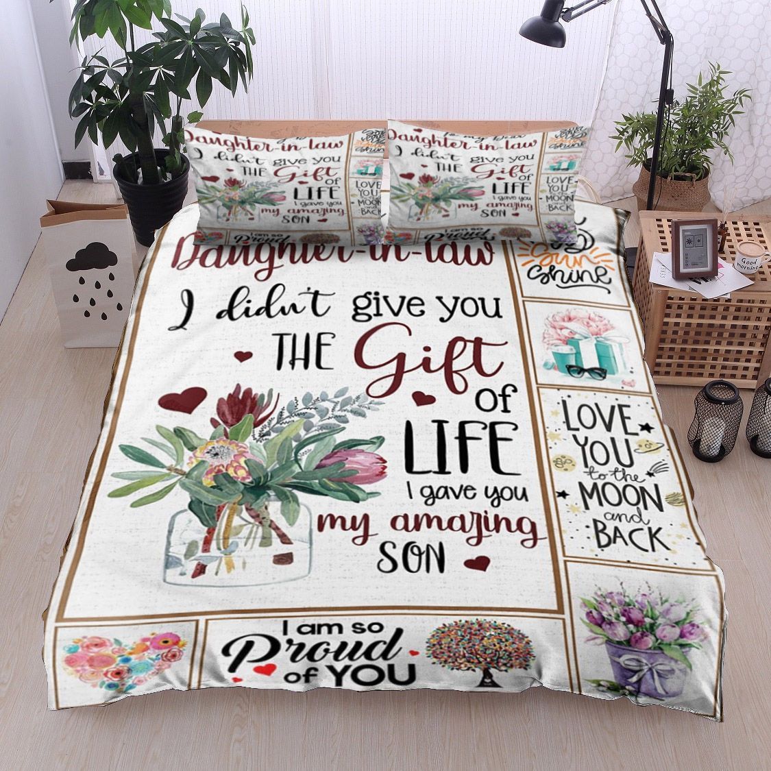 To My Dear Daughter In Law Bedding Set