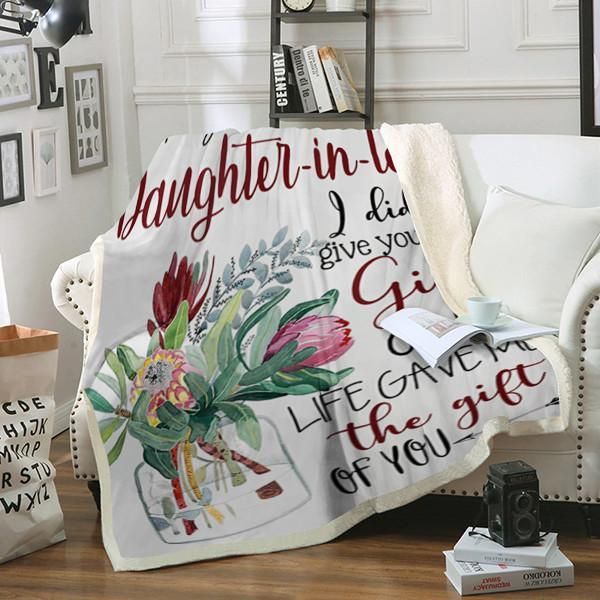 To My Dear Daughter In Law Sherpa Fleece Blanket