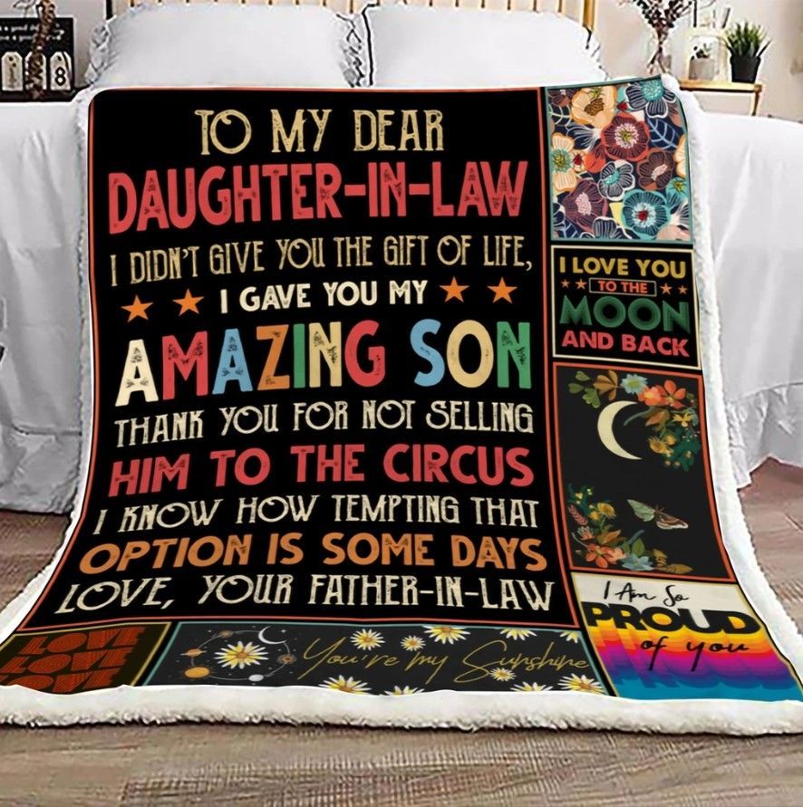 To My Dear Daughter In Law Sherpa Fleece Blanket