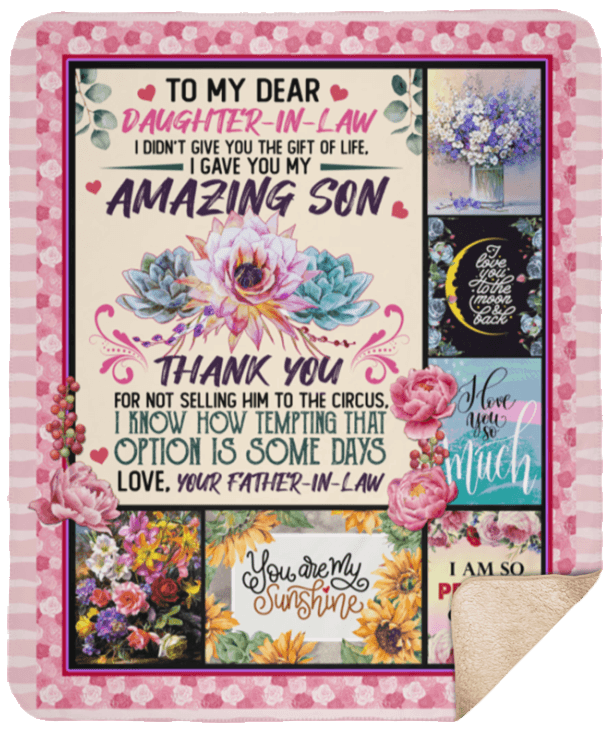 To My Dear Daughter In Law Sherpa Fleece Blanket