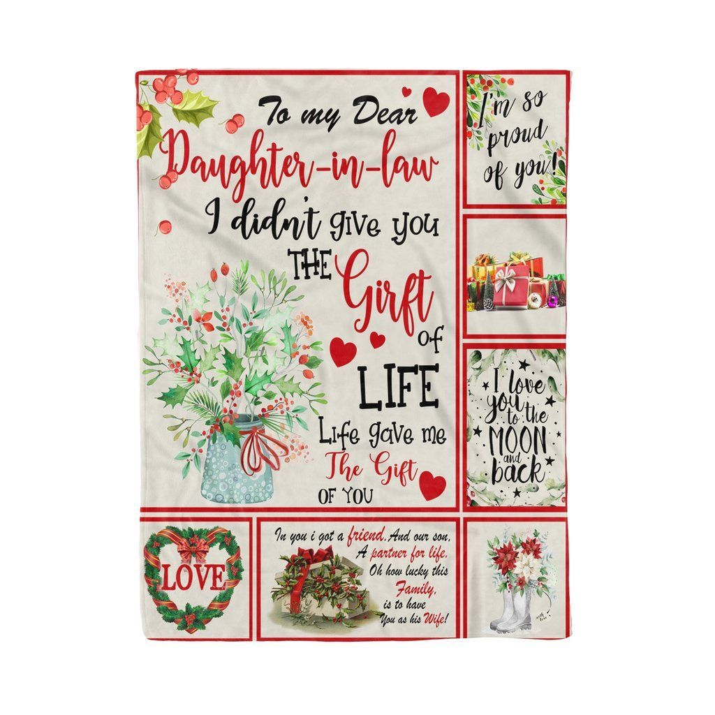 To My Dear Daughter-In-Law Flower Sherpa Fleece Blanket