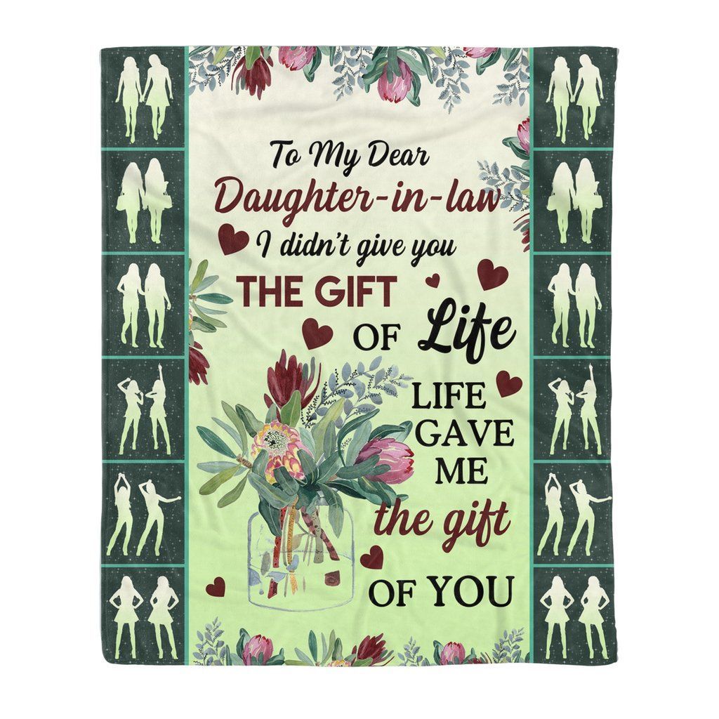 To My Dear Daughter-In-Law Flower Sherpa Fleece Blanket